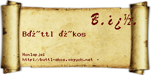 Büttl Ákos névjegykártya